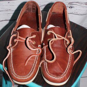 Men's Island Surf Faux Leather Boat Shoes •  Size 11 W • Brown